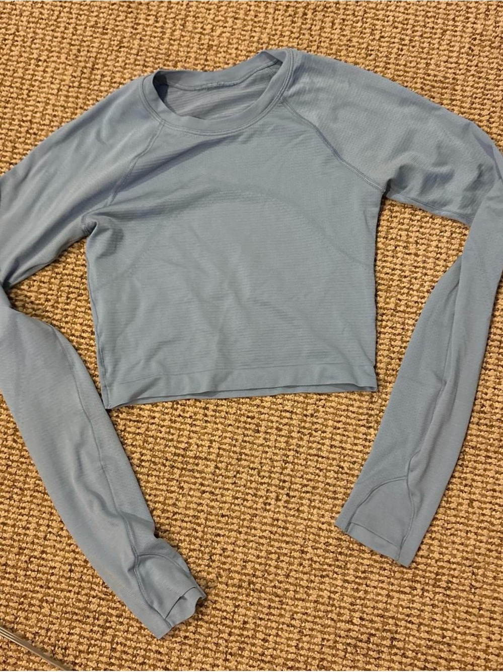 lululemon athletica Light Slate Cropped Long-Sleeve Top